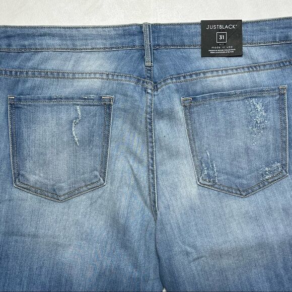 Just Black | NWT High Rise Relaxed Raw Hem Crop Jeans - Picture 5 of 10